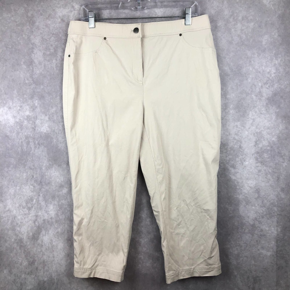 Chico's Capri Pants Womens 2 Large Tan Comfort Stretch Beachy